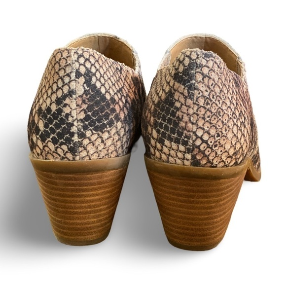 Lucky Brand Wild West Tabea Leather Snake Print Ankle Boots Size 7 - Picture 3 of 5